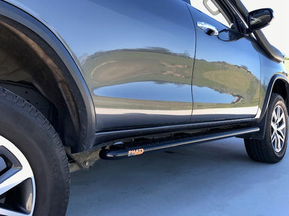 Toyota Fortuner FLAT Rock Sliders / Side Steps - P/C Ally Checkerplate Tread