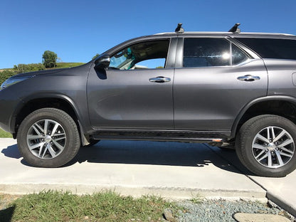 Toyota Fortuner FLAT Rock Sliders / Side Steps - P/C Ally Checkerplate Tread