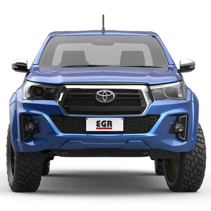 Front view of Toyota Hilux 2018–2020 upgraded with EGR fender flares for a bolder, more aggressive appearance