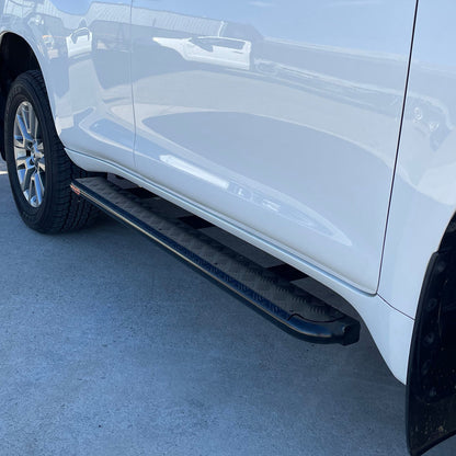 Toyota Prado 150 Series FLAT Rock Sliders / Side Steps - P/C Ally Checkerplate Tread
