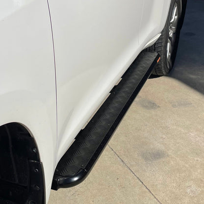 Toyota Prado 150 Series FLAT Rock Sliders / Side Steps - P/C Ally Checkerplate Tread