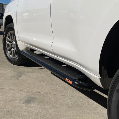 Toyota Prado 150 Series FLAT Rock Sliders / Side Steps - P/C Ally Checkerplate Tread