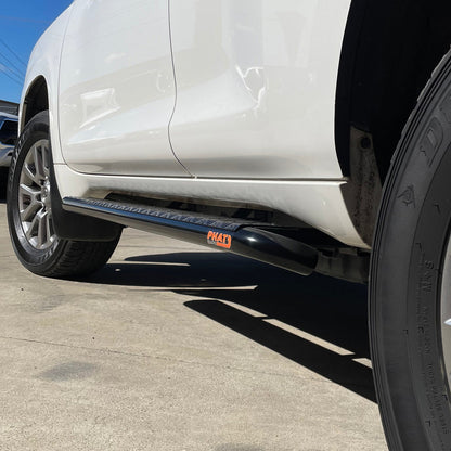 Toyota Prado 150 Series FLAT Rock Sliders / Side Steps - P/C Ally Checkerplate Tread