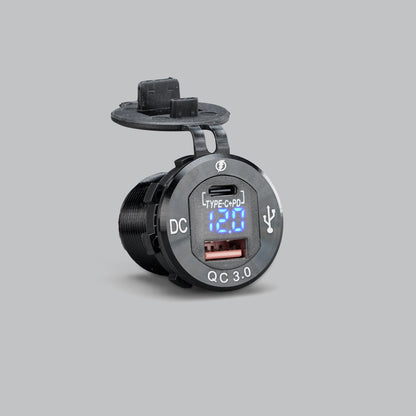 USB C + A with Volt Car Charger - Round