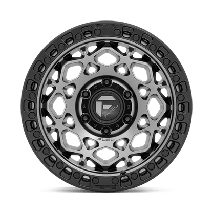 Fuel 1PC D784 UNIT 17x9 6x139.7 -12 Gunmetal W/ Matte Black Ring
