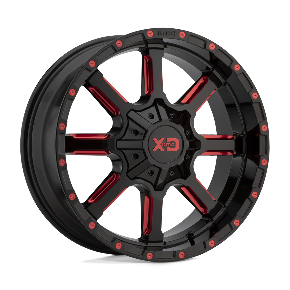 GLOSS BLACK MILLED W/ RED TINT