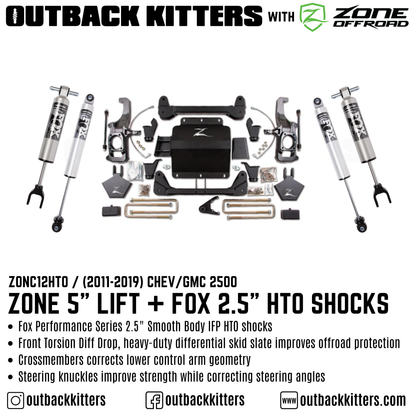 OK with Zone Offroad 5' Lift Kit for 2011-2019 Chev/GMC 2500