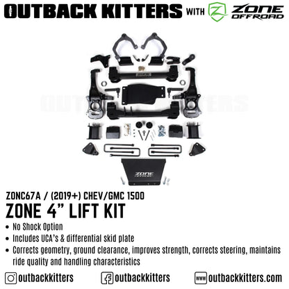 OK with Zone Offroad  4” Lift Kit for 2019+ Chev/GMC 1500