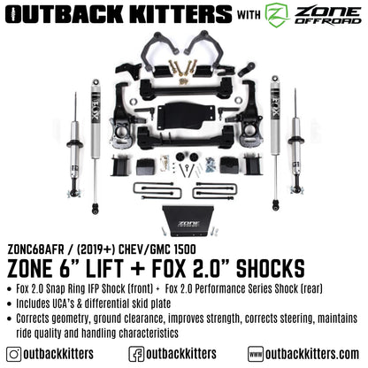 OK with Zone Offroad  6” Lift Kit for 2019+ Chev/GMC 1500
