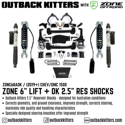 OK with Zone Offroad  6” Lift Kit for 2019+ Chev/GMC 1500