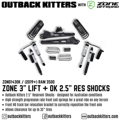 OK with Zone Offroad 3' Lift Kit for 2019+ Ram 3500