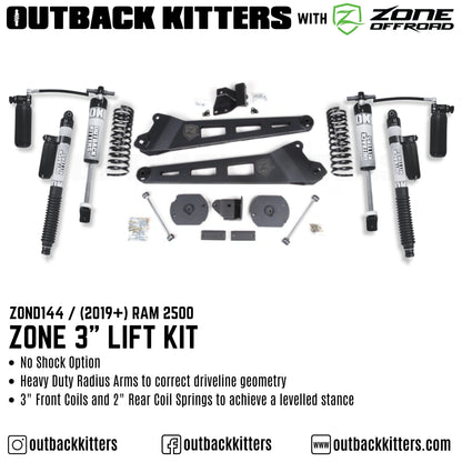 OK with Zone Offroad 3' Lift Kit for 2019+ Ram 2500