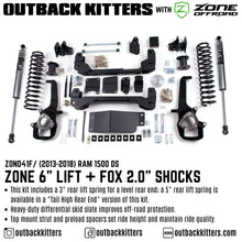 Zone Offroad 6' Lift Kit for 2013-2018 RAM 1500