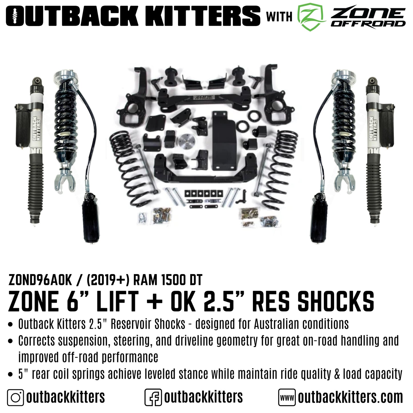 OK with Zone Offroad 6' Lift Kit for 2019+ Ram 1500 DT