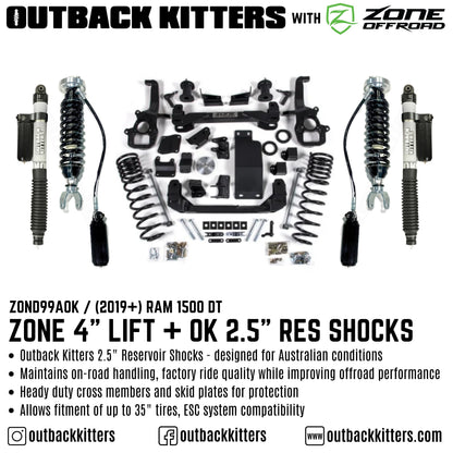 OK with Zone Offroad 4' Lift Kit for 2019+ Ram 1500 DT