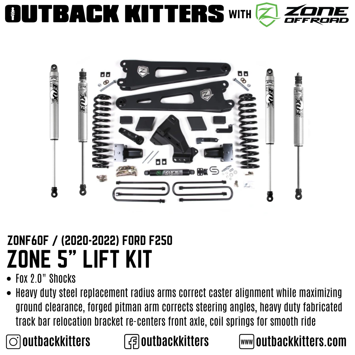 OK with Zone Offroad 5' Lift Kit for 2020-2022 Ford F250/F350