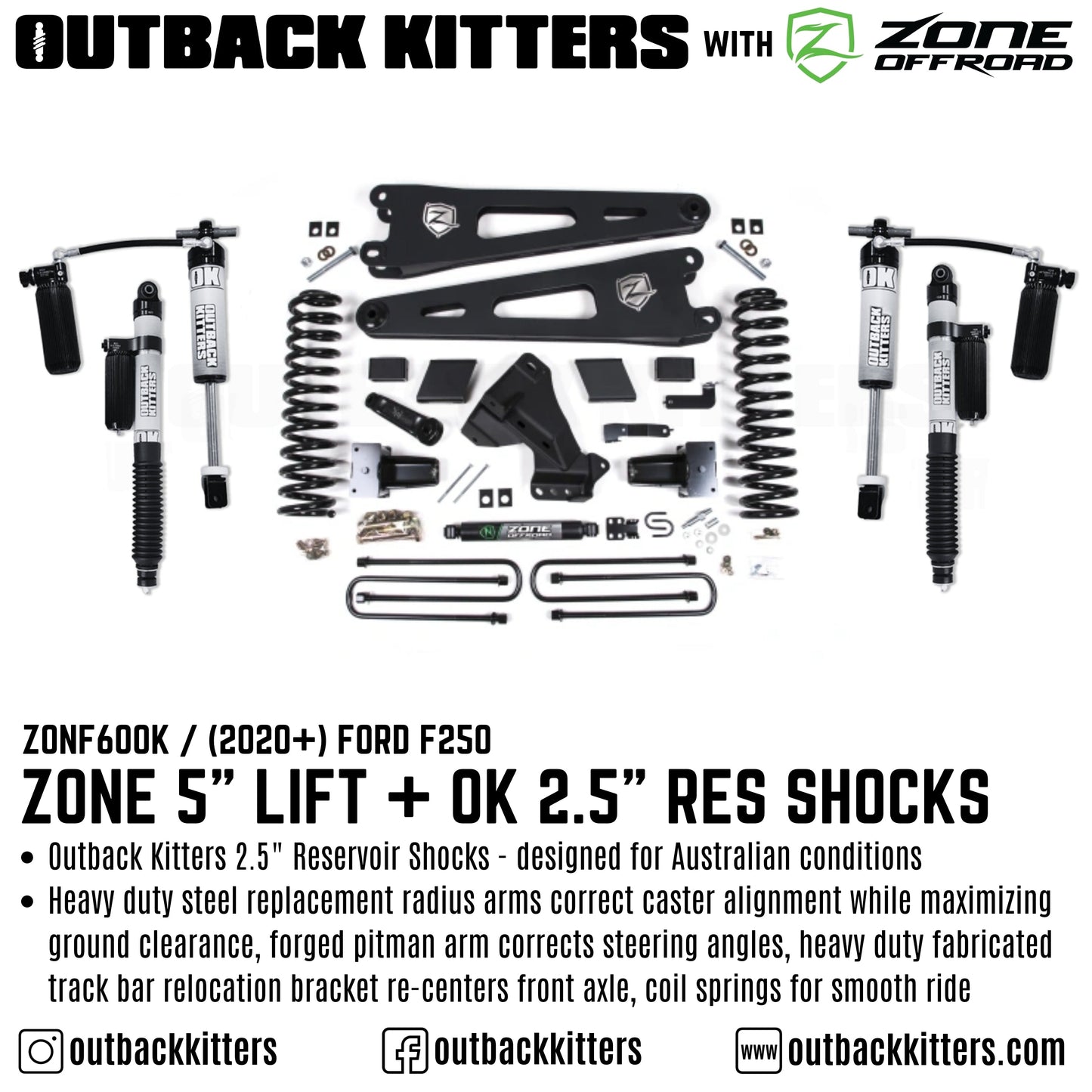 OK with Zone Offroad 5' Lift Kit for 2020-2022 Ford F250/F350