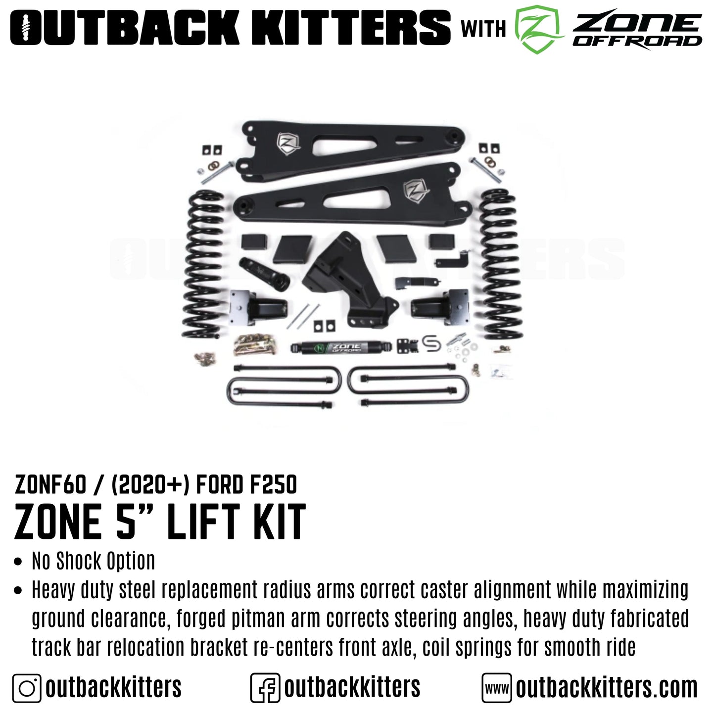 OK with Zone Offroad 5' Lift Kit for 2020-2022 Ford F250/F350