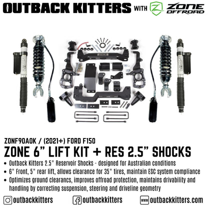 OK with Zone Offroad 6' Levelling Kit for 2021+ Ford F150