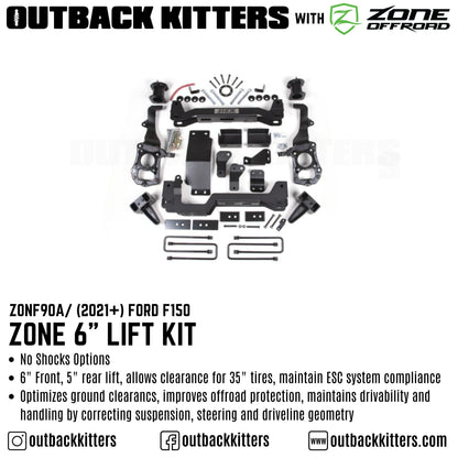 OK with Zone Offroad 6' Levelling Kit for 2021+ Ford F150