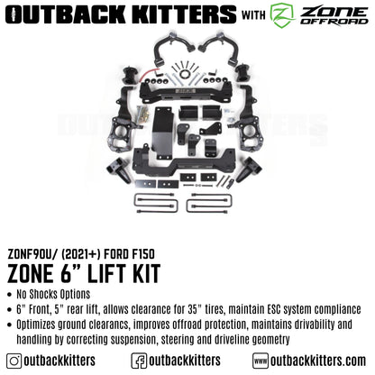 OK with Zone Offroad 6' Levelling Kit for 2021+ Ford F150