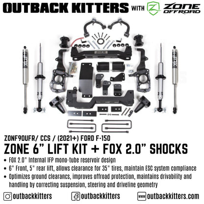 OK with Zone Offroad 6' Levelling Kit for 2021+ Ford F150