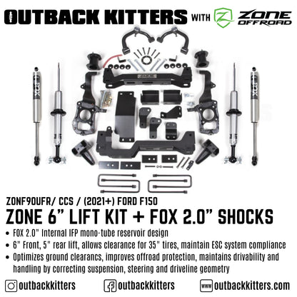 OK with Zone Offroad 6' Levelling Kit for 2021+ Ford F150