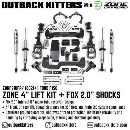 OK with Zone Offroad 4' Lift Kit for 2021+ Ford F150