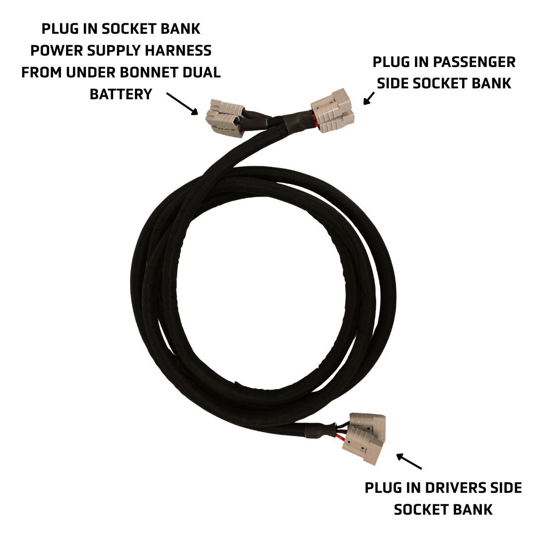 Socket Bank + Y-Lead Bundle - Prado 250 Series - Drivers Rear Cup Holder