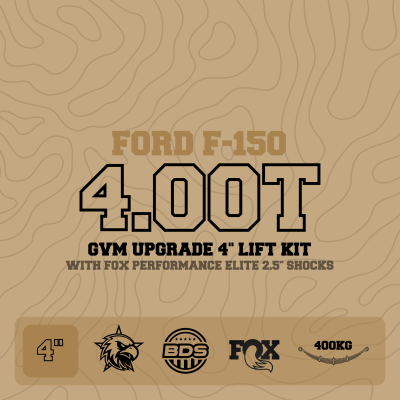 4T GVM Upgrade, 4" Lift with Fox 2.5" Shocks, 400kg Leaf (Installed)