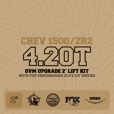 4.2 GVM Upgrade, 2" Lift with Fox 2.5" Shocks, 200kg Leaf (Installed)