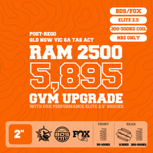 RAM 2500 5,895kg GVM Upgrade, 2" Lift, Fox 2.5" Shocks, Coils, Airbags